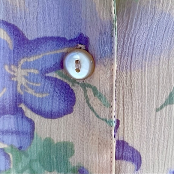 Donn Kenny solid camp shirt short sleeves shoulder pads button front no iron - Picture 4 of 6